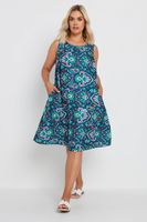 yours vestido sin mangas azul cachemira con bolsillos mujer curvy y tallas grandes yours