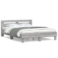 cama con cabecero madera de ingenieria gris sonoma 140x190 cm vidaxl