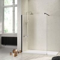panel fijo de ducha fresh negro  100 cm