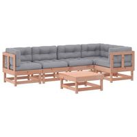 juego de muebles jardin 6 pzas y cojines madera abeto douglas vidaxl