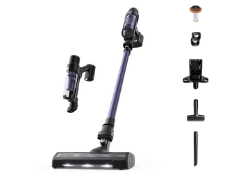 Aspirador escoba - Rowenta X-Pert 7.60 RH6A39, 140 W, Ultraligera, 45 min. autonomía, Depósito 0.44L, Accesorios, Púrpura