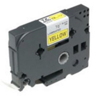 Cinta para impresora de etiquetas Brother Gloss Laminated 36mm Black/Yellow TZ 8m