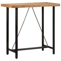 mesa alta de hierro y madera maciza de acacia 110x55x107 cm vidaxl