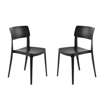 Juego de 4 sillas de polipropileno negro cm 50x51 81h