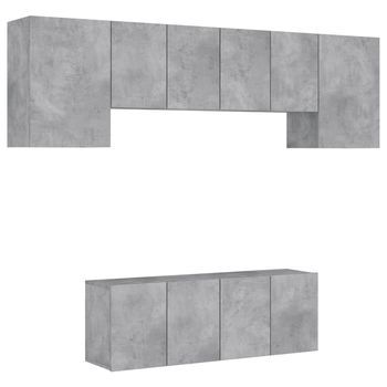 Muebles De Tv De Pared 6 Pzas Madera Ingeniería Gris Hormigón Vidaxl