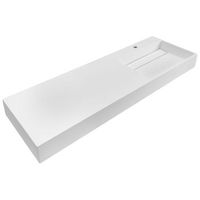 lavabo suspendido de pared clasico rectangular fundicion mineral acabado mate 150 x 48 cm blanco cusco