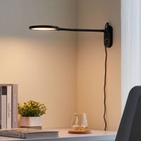 lampara de mesa led de plastico negro