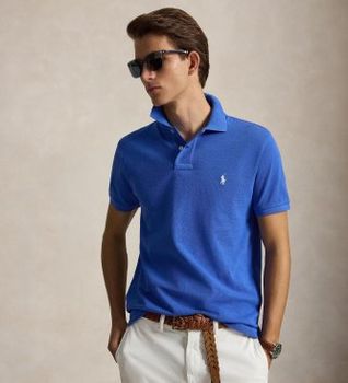 Polo Ralph Lauren para hombre. 710534735518 El icónico polo de piqué azul (L), Casual, Algodón, Manga corta