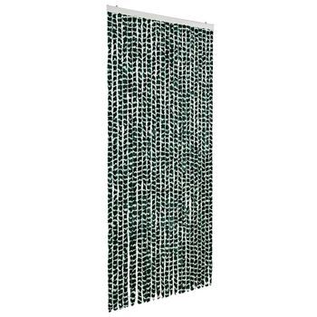 Cortina Mosquitera Chenilla Verde Y Blanco 100x220 Cm Vidaxl
