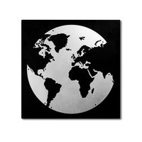 decoracion pared de metal my world 2 negro plata 50x50 cm