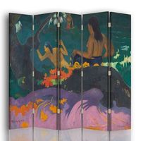 legendarte - biombo fatata te miti - paul gauguin - separador de ambientes para interiores cm 180x170 5 paneles