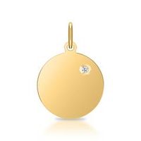 colgante grabado plata 925 oro ip diamante