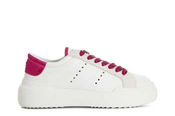 zapatillas deportivas de piel sintética para mujer white/fuchsia