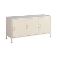 mueble de tv estilo industrial de metal con 3 puertas 120cm crema