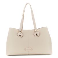 bolso de compras efecto piel martillada con detalles suaves en contraste nude