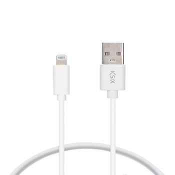 Ksix Cable USB-A/Lightning para iPhone 1m Blanco