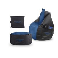 pack gamer azul puff gamer pro  reposapies  cojin unico
