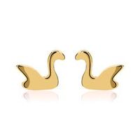 pendientes plata 925 oro ip cisne