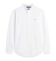 tommy hilfiger para hombre mw0mw39966 camisa flex con cuello grandad blanco s casual algodon manga larga