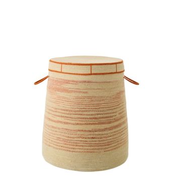 Cesta de junco marrón claro 51 x 51 x 60 cm