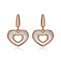 pendientes corazon de plata 925 banada en oro rosa