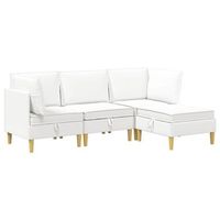 juego de sofa modular con almacenamiento 4 uds blanco tela vidaxl