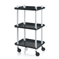 carrito auxiliar leky armazon gris 3 estantes multifuncional practico y decorativoaceronegro