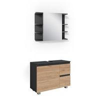 conjunto de muebles de bano j-shape 2 piezas vicco