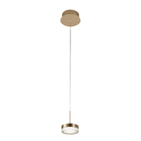 dunk - lampara colgante individual de laton satinado de fabas luce - led regulable de 8 w diseno moderno