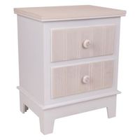 mesita de madera de 2 cajones blanco 40x30x50