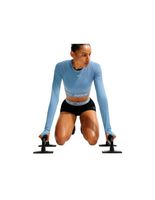 camiseta de fitness nike pro dri-fit cropped mujer azul