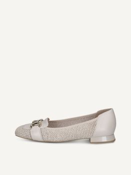 CAPRICE Slipper, white, made of Leather and synthetic with Trapeze heel, Size 37