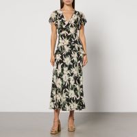 rixo evie floral-print silk midi dress - uk 8