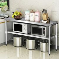 mesa de acero inoxidable de trabajo mesa de preparacion de cocina con ruedas 2 niveles estante ajustable 122x61x90 cm cfw52719