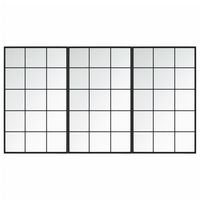 espejos de pared 3 uds metal negro 100x60 cm vidaxl