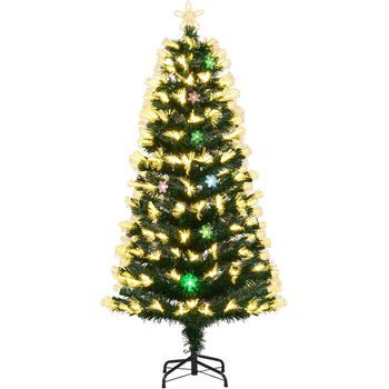 Árbol De Navidad De Fibra Óptica, Costway Arbol De Navidad Con Luces Incorporadas (170 Puntas - 150cm)