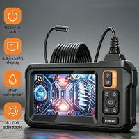 camara endoscopica ips de 43 con cable rigido de 8mm camara de inspeccion de tuberias endoscopio 1080p con 8 luces led ip67 para automovil