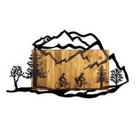 decoracion pared de madera paseos en bicicleta por la naturaleza 2 nogal negro 92x3x51 cm