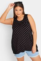 yours top negro de tirantes anchos con lunares mujer curvy y tallas grandes yours