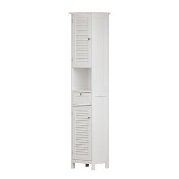 Armario De Baño Riad 32 X 170 Cm Con Puertas, Cajón Y Compartimento Abierto Vicco