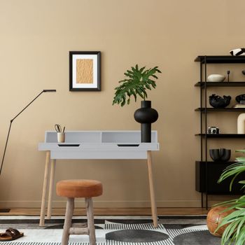 Escritorio con 2 cajones en madera blanco