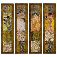legendarte - cuadro lienzo impresion digital - pinturas klimt - composicion 1 - decoracion pared cm 100x100 4 paneles