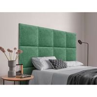 dhome cabecero tapizado para camas de 190cm compuesto de paneles autoadhesivos intercambiables de lana ecologica cama lujo dormitorio acolchado verde