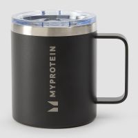 taza de cafe de metal reciclado de myprotein 350ml - negro