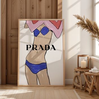 Cuadro prada, marco premium chapado en roble, 30x40 cm
