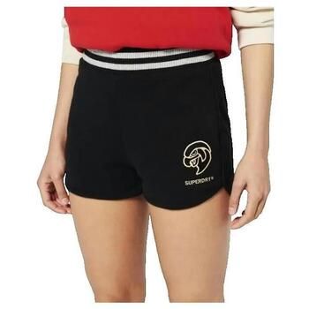 Superdry Short Short Collegiate Vintage slim noir para mujer