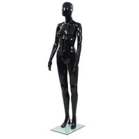 maniqui de mujer completo base de vidrio negro brillante 175 cm vidaxl