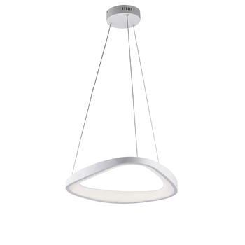 Anna Lámpara De Suspensión Triangular En Metal Y Aluminio Lacado Blanco Con Led Integrado Y Cables Eléctricos Orientables 130 Ø50 Bl249-s50t