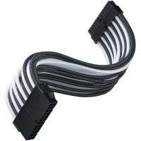 silverstone pp07e-mbbw cable extensor de alimentacion flexible 24 pin machohembra 30cm negroblanco