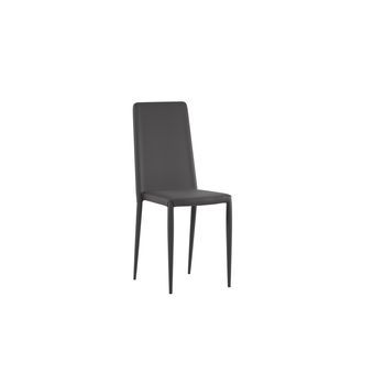 Cleo - Silla De Ecopiel Gris Oscuro 4 Piezas